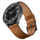 For Samsung Galaxy Watch 3 45mm 22mm SX Connector Metal Button Switch Leather Watch Band(Red Brown) - 3