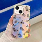 For iPhone 13 Electroplating Laser Butterfly Phone Case(Black Butterflies AB5) - 1