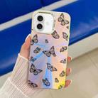 For iPhone 16 Plus Electroplating Laser Butterfly Phone Case(Black Butterflies AB5) - 1