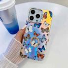 For iPhone 13 Pro Electroplating Laser Butterfly Ring Holder Phone Case(Color Butterflies AB1) - 1