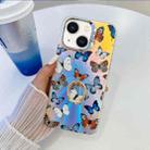 For iPhone 14 Electroplating Laser Butterfly Ring Holder Phone Case(Color Butterflies AB1) - 1