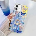 For iPhone 16 Electroplating Laser Butterfly Ring Holder Phone Case(Blue Butterflies AB4) - 1