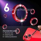 For iPhone 15 / 15 Plus / 14 / 14 Plus NORTHJO 3 Set 6pcs Camera Lens Protector Glitter Metal Ring Film(Red) - 2