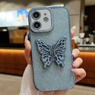 For iPhone 11 Electroplated Glitter 3D Butterfly TPU Phone Case(Yuanfeng Blue) - 1