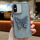 For iPhone X / XS Electroplated Glitter 3D Butterfly TPU Phone Case(Yuanfeng Blue) - 1