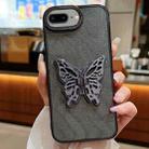 For iPhone 7 Plus / 8 Plus Electroplated Glitter 3D Butterfly TPU Phone Case(Black) - 1