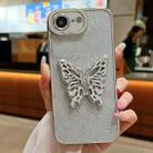 For iPhone 7 / 8 / SE 2022 Electroplated Glitter 3D Butterfly TPU Phone Case(Silver) - 1