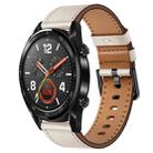 For Huawei Watch GT 22mm SX Connector Metal Button Switch Leather Watch Band(Starlight) - 1