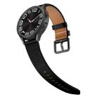 For Huawei Watch GT2 46mm 22mm SX Connector Metal Button Switch Leather Watch Band(Black) - 3