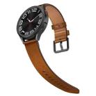 For Huawei Watch GT 2e 22mm SX Connector Metal Button Switch Leather Watch Band(Red Brown) - 3