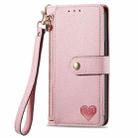 For Samsung Galaxy M55 Love Zipper Lanyard Leather Phone Case(Pink) - 2