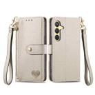 For Samsung Galaxy S25+ 5G Love Zipper Lanyard Leather Phone Case(Gray) - 2