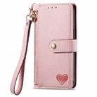 For Samsung Galaxy S25 Ultra 5G Love Zipper Lanyard Leather Phone Case(Pink) - 2