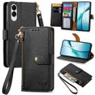 For Samsung Galaxy S25 Edge 5G Love Zipper Lanyard Leather Phone Case(Black) - 1