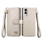 For Samsung Galaxy S25 Edge 5G Love Zipper Lanyard Leather Phone Case(Gray) - 2