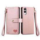 For Samsung Galaxy S25 Edge 5G Love Zipper Lanyard Leather Phone Case(Pink) - 2