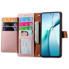 For Samsung Galaxy S25 Edge 5G Love Zipper Lanyard Leather Phone Case(Pink) - 3