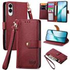 For Samsung Galaxy S25 Edge 5G Love Zipper Lanyard Leather Phone Case(Red) - 1