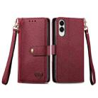 For Samsung Galaxy S25 Edge 5G Love Zipper Lanyard Leather Phone Case(Red) - 2