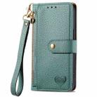 For Huawei Pura 70 Pro Love Zipper Lanyard Leather Phone Case(Green) - 2