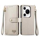 For Huawei Pura 70 Pro+ Love Zipper Lanyard Leather Phone Case(Gray) - 1