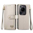 For Huawei Pura 70 Ultra Love Zipper Lanyard Leather Phone Case(Gray) - 1