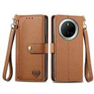 For Huawei Mate 70 Love Zipper Lanyard Leather Phone Case(Brown) - 2