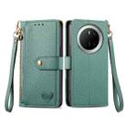 For Huawei Mate 70 Love Zipper Lanyard Leather Phone Case(Green) - 2