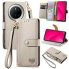 For Huawei Mate 70 Love Zipper Lanyard Leather Phone Case(Gray) - 1