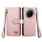 For Huawei Mate 70 Love Zipper Lanyard Leather Phone Case(Pink) - 2