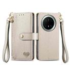 For Huawei Mate 70 Pro Love Zipper Lanyard Leather Phone Case(Gray) - 2