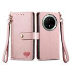 For Huawei Mate 70 Pro Love Zipper Lanyard Leather Phone Case(Pink) - 2