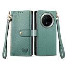 For Huawei Mate 70 Pro+ Love Zipper Lanyard Leather Phone Case(Green) - 2
