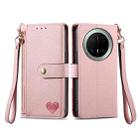 For Huawei Mate 70 Pro+ Love Zipper Lanyard Leather Phone Case(Pink) - 2