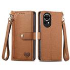 For Huawei nova 13 Love Zipper Lanyard Leather Phone Case(Brown) - 2