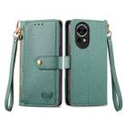 For Huawei nova 13 Love Zipper Lanyard Leather Phone Case(Green) - 2