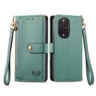 For Huawei nova 13 Pro Love Zipper Lanyard Leather Phone Case(Green) - 2