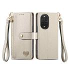 For Huawei nova 13 Pro Love Zipper Lanyard Leather Phone Case(Gray) - 2
