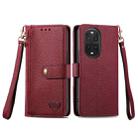 For Huawei nova 13 Pro Love Zipper Lanyard Leather Phone Case(Red) - 2