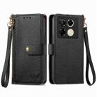 For Infinix Note 40 Pro 4G Love Zipper Lanyard Leather Phone Case(Black) - 1