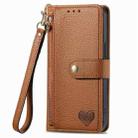 For Infinix Note 40 Pro 4G Love Zipper Lanyard Leather Phone Case(Brown) - 2