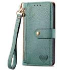 For Infinix Note 40 Pro 4G Love Zipper Lanyard Leather Phone Case(Green) - 2