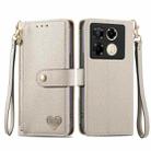 For Infinix Note 40 Pro 4G Love Zipper Lanyard Leather Phone Case(Gray) - 1