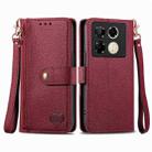 For Infinix Note 40 Pro 4G Love Zipper Lanyard Leather Phone Case(Red) - 1