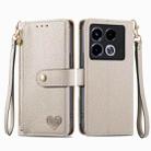 For Infinix Note 40 Love Zipper Lanyard Leather Phone Case(Gray) - 1