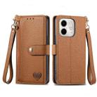 For Infinix Smart 9 Love Zipper Lanyard Leather Phone Case(Brown) - 2