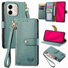 For Infinix Smart 9 Love Zipper Lanyard Leather Phone Case(Green) - 1