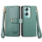 For OnePlus Nord N30 SE Love Zipper Lanyard Leather Phone Case(Green) - 1