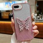 For iPhone 7 Plus / 8 Plus Electroplated Gradient Glitter 3D Butterfly TPU Phone Case(Gradient Pink) - 1