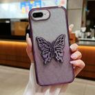 For iPhone 7 Plus / 8 Plus Electroplated Gradient Glitter 3D Butterfly TPU Phone Case(Gradient Purple) - 1